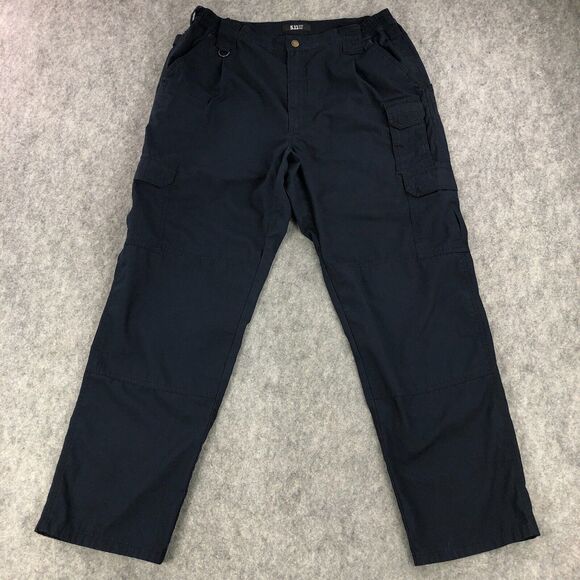 5.11 Tactical Pants Mens 38x32 Navy Blue Ripstop Cargo Pockets Mid Rise Stretch - Picture 1 of 15